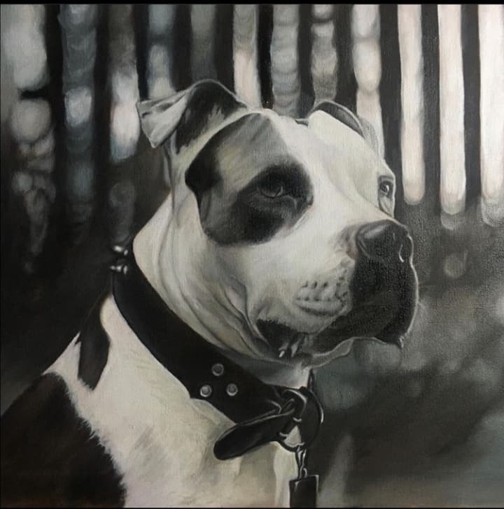 Portrait of Dani's dog by Rolando Del Carmen